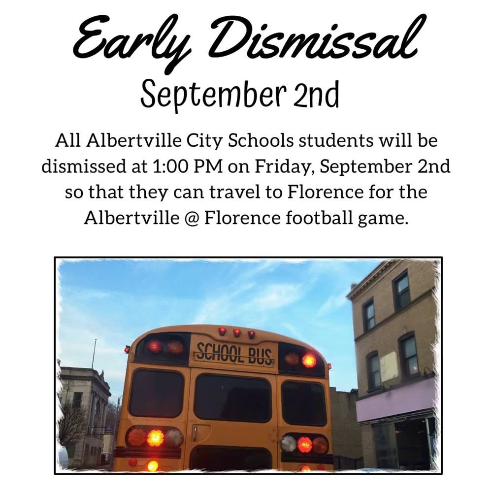  Early Dismissal September 2nd
